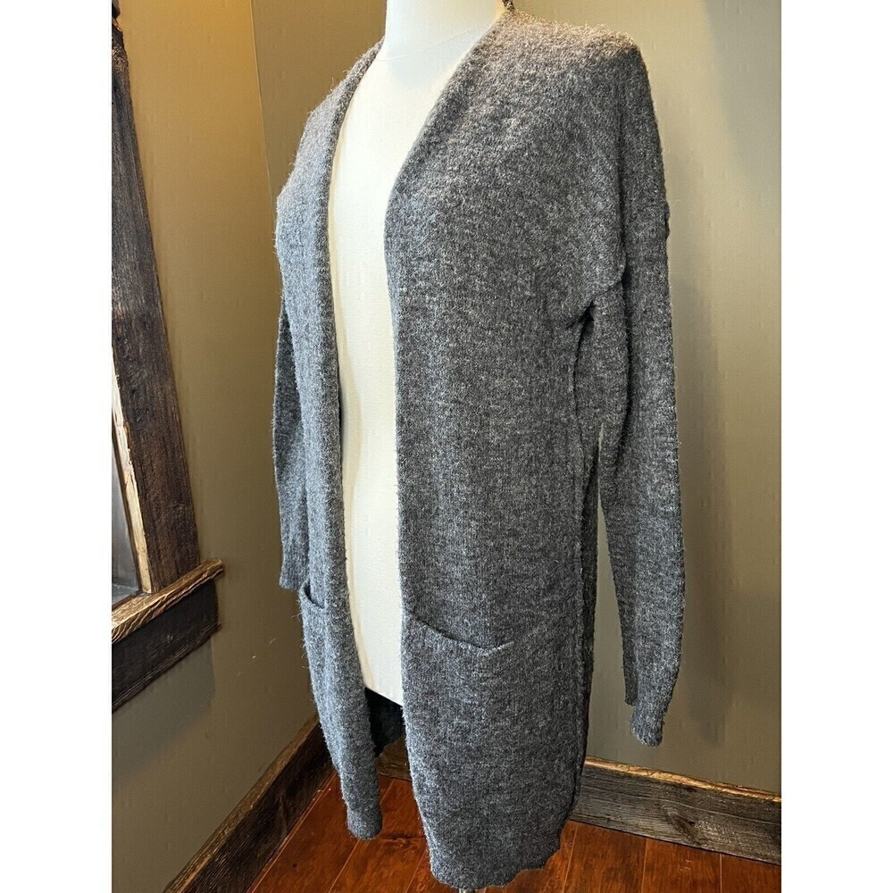 Anthropologie Grey Open Front Cadigan With Pocket Sz M